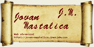 Jovan Mastalica vizit kartica